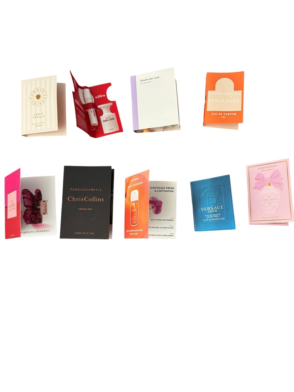 Assorted Designer Perfume Sample Pack Bundle NEW Touchland Versace Glossier - Picture 2 of 3